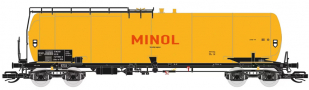 [Nkladn vozy] → [Cisternov] → [Ostatn] → 120217: kotlov vz na lehk oleje lut s podlnou lvkou a s brzdaskou ploinou „MINOL“